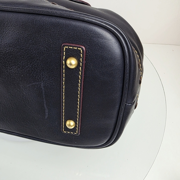 Dooney Bourke Florentine Leather Satchel Dark Navy - Picture 8 of 11